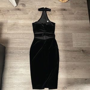 black velvet choker dress midi